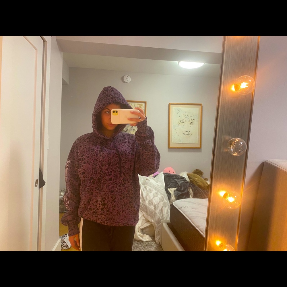 Supreme purple spotted hoodie